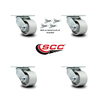Service Caster 3.25 Inch Semi Steel Swivel Caster Set with Roller Bearing and Swivel Lock SCC SCC-30CS3420-SSR-BSL-4